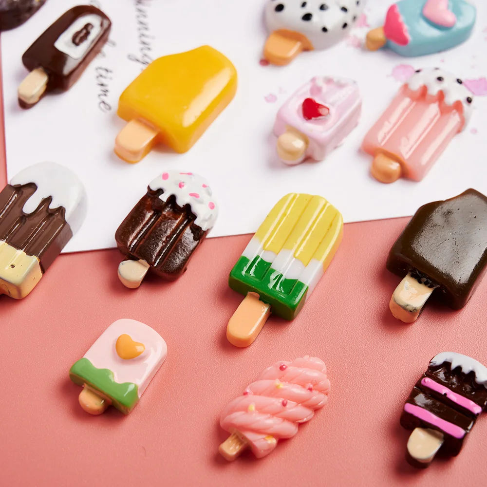

20/50pcs Nail Art Charms Cute Cartoon Lollipop/Dessert/Fruit/Ice Cream Shaped Resin Nail Jewelry Parts DIY Manicure Accessories