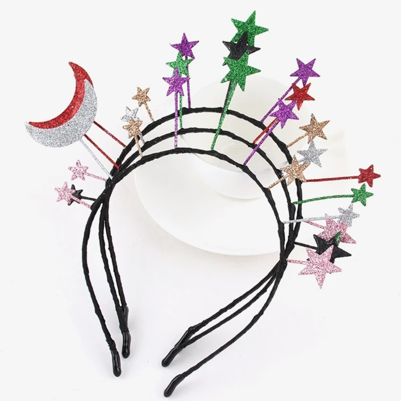 Diadema de lentejuelas para parejas, Aro para el pelo con forma de estrella/ luna/amor Navidad, de Navidad| | AliExpress