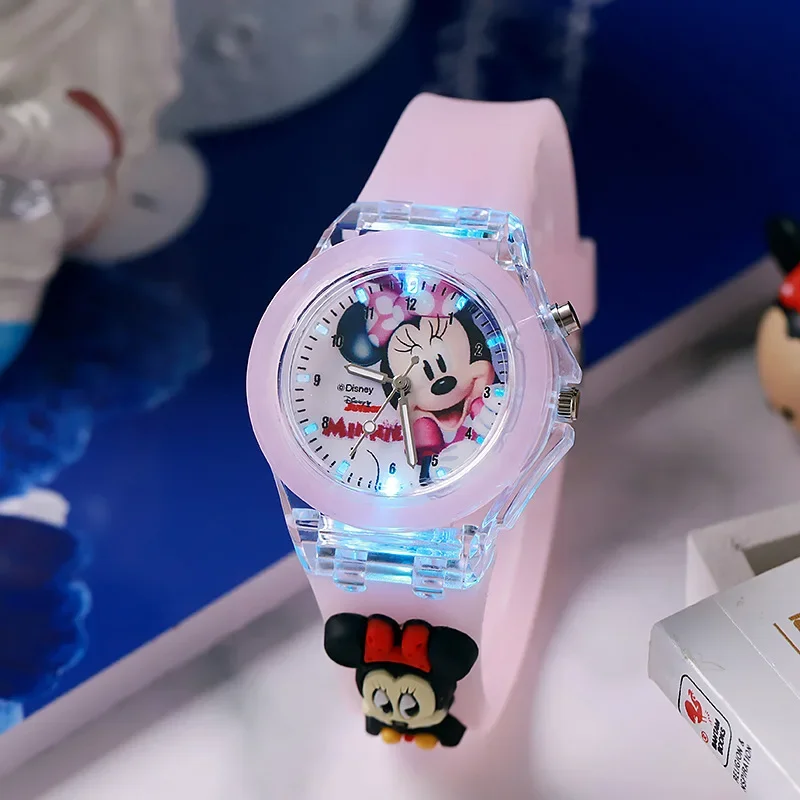 Milwauyfashion Minnie Watch Mickey Mouse Luce Flash Per Bambini Cartoon Figure Doll Orologio Elettronico Ragazzi Ragazze Regali Di Compleanno