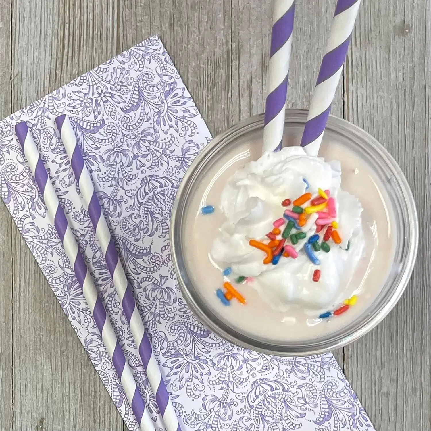 5000PCS Disposable Purple Paper Straws Biodegradable Compostable Straws for Hot Cold Drinks, Craft, Cake Pops, Party Decorations