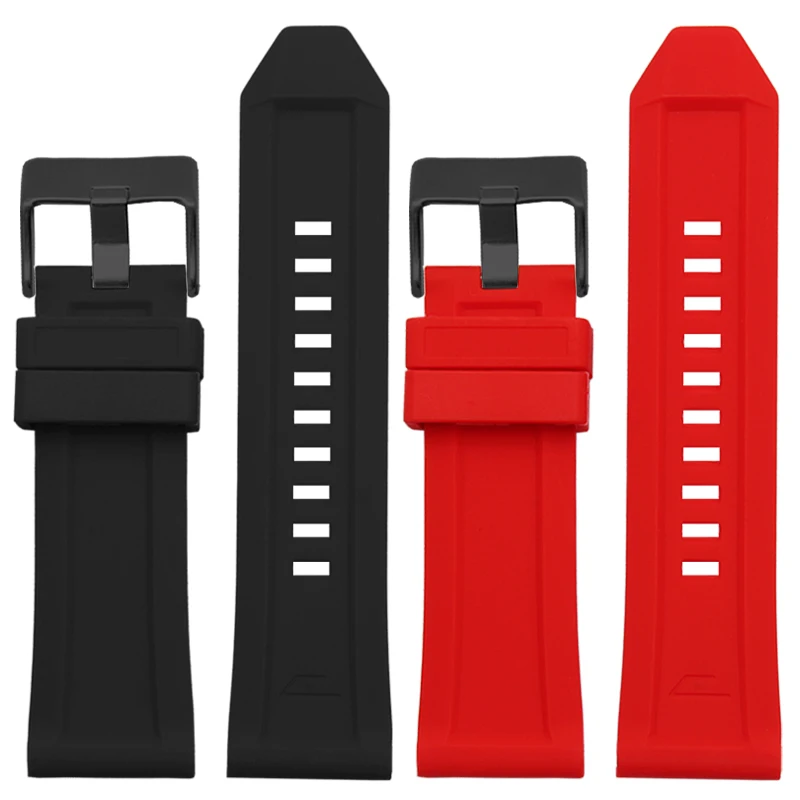 Premium Waterproof Silicone Rubber Watch Band - Soft, Durable Large Strap