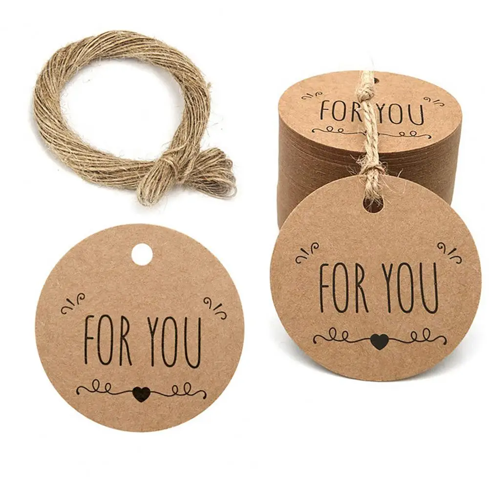 100Pcs/Lot Blank Kraft Jewelry Price Label With String 20m Kraft Paper  String Price Tags Gift Cards - AliExpress