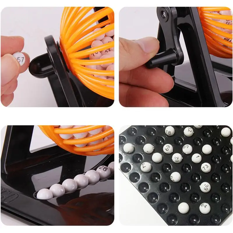 Bingo Lottery Game Mini Bingo Cage Machine Lottery Game For Kids Bingo Cage With Ball Dispenser Cards For Children And Adults