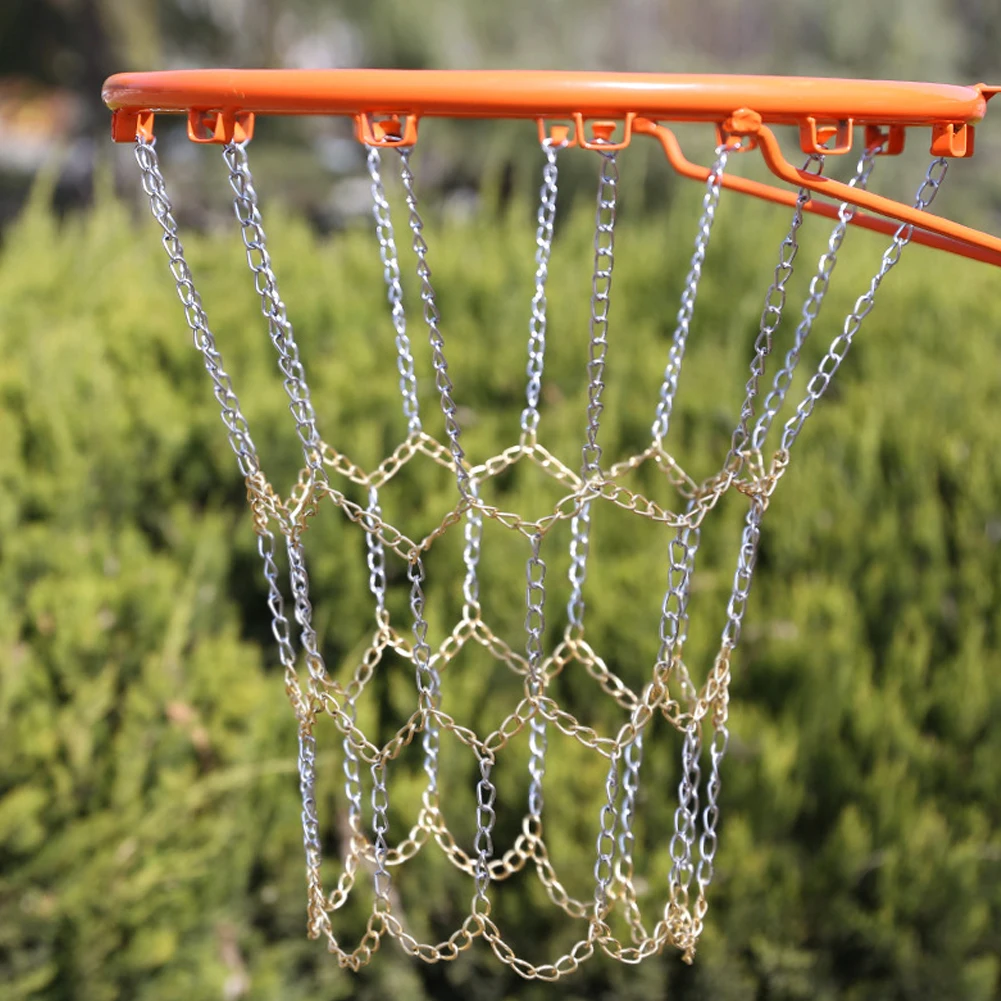 Durable Basketball Target Net Rustproof Galvanized Iron Chain Net Metal Chain Basketball Net for Basketball Hoop 3