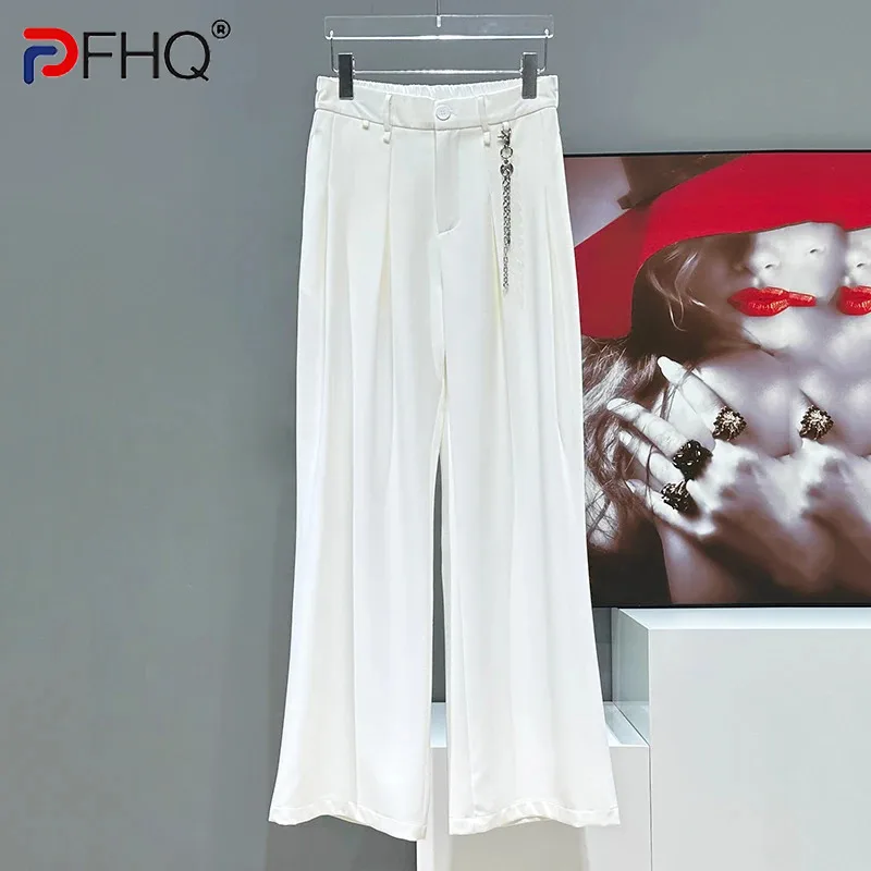 PFHQ Style coréen hommes costume pantalon Non-fer plissé conception droite décontracté polyvalent pantalon 2025 été nouvelle mode 21E6565