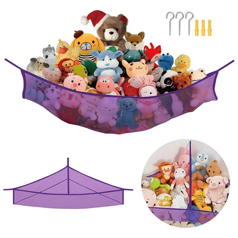 1PC 大型おもちゃハンモックメッシュネットぬいぐるみネットハンモックコーナーおもちゃオーガナイザーぬいぐるみぶら下げホルダー寝室保育園
