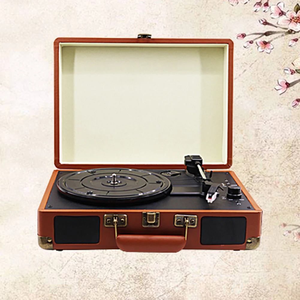 Retro Vinyl Record Player Bluetooth-Compatible Turntable Record Player 33/45/78RPM Phonograph for Entertainment