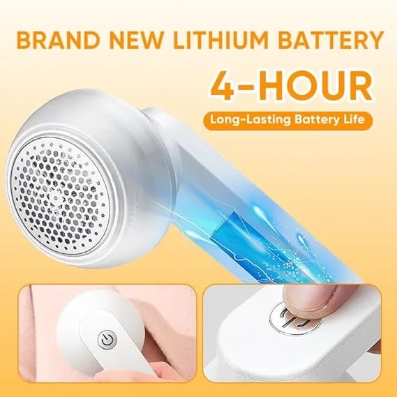 Clothes Pilling Removal Tool, Fabric Shaver with Interchangeable Stainless Steel Blades, Portable Lint Defuzzer for Sweaters, Blankets and Household Fabrics, White 5