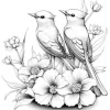 Flowers and Birds Colouring Book Adult Picture Book Original Design 5