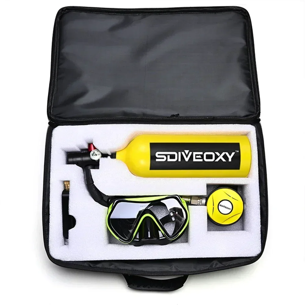 Lung Tank Diving mini underwater cylinder Scuba Oxygen 1L Cylinder Underwater Breather with Breathing Valve C Set scuba cylinder tank