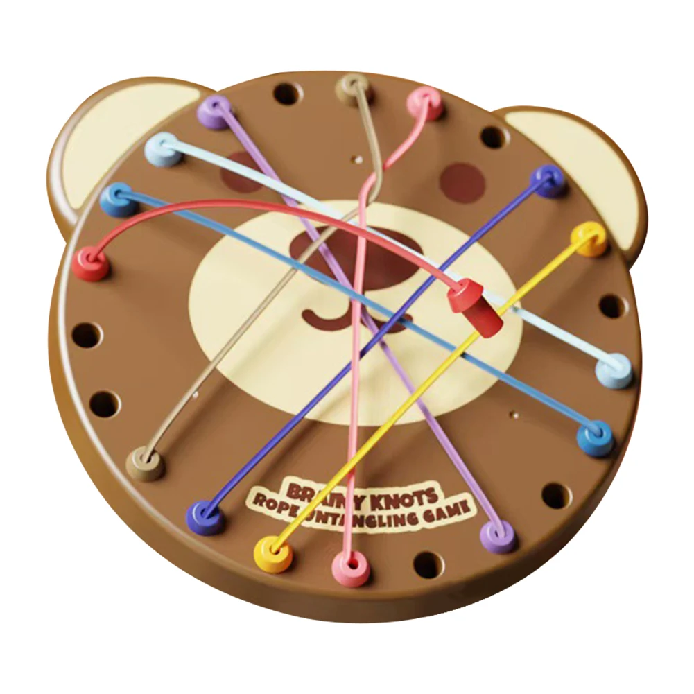 Knots Rope Untangling Game Interactive Twisted Rope Sorting Board Game 3 Level String Solution Lacing Toys for Parents Children