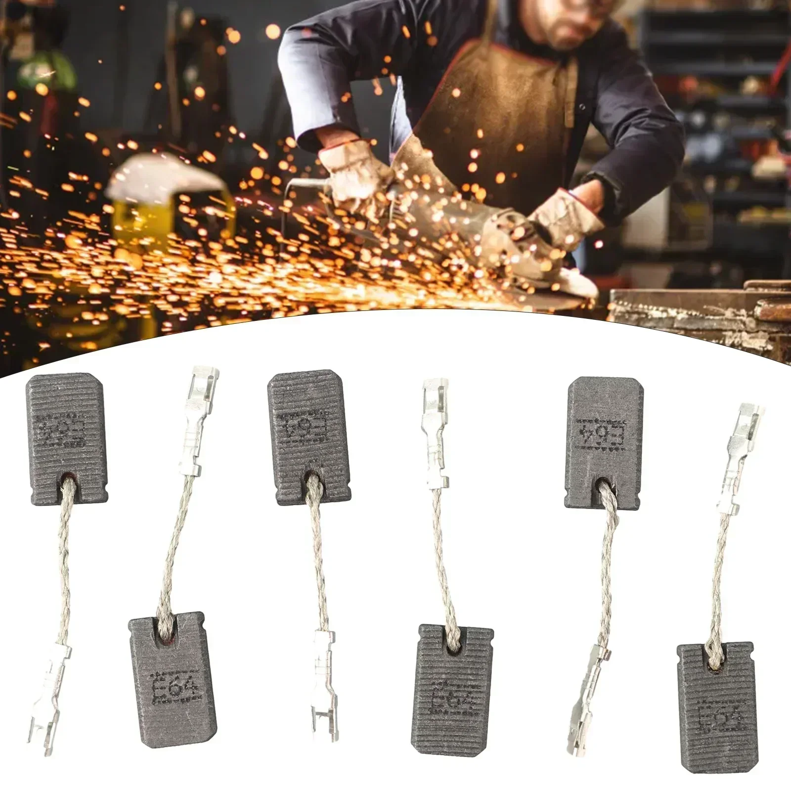 Carbon Brush For 1200W Angle Grinder GWS12-125S/GWS12-150SE64 Self-Stop 6X10X17 Electric Power Tool Accessories