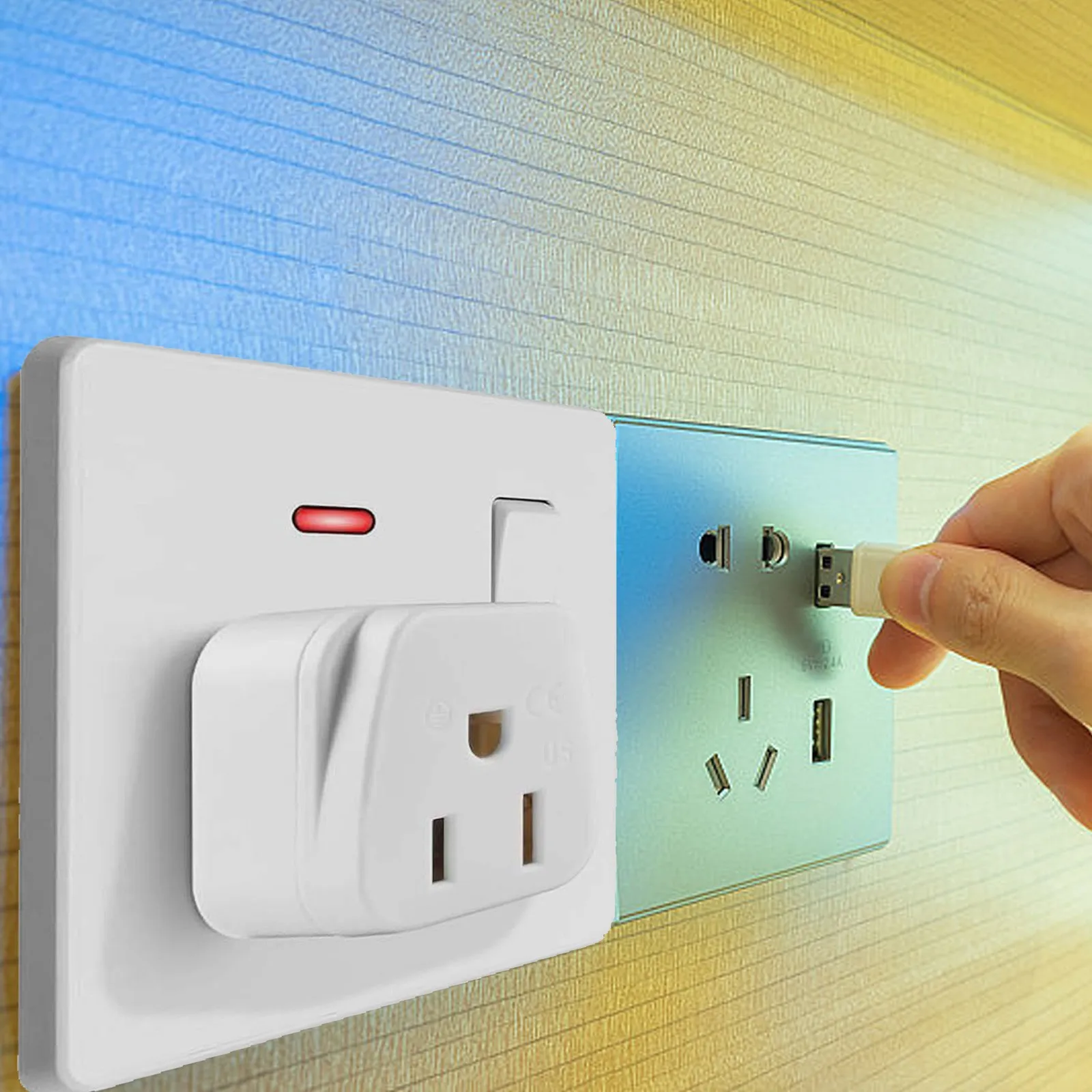 Portable Travel Adapter Us Adapter Socket German Plug Adaptor For Eu To Us/Canada/Mexico/Thailand Etc. Charging Plug Chargers