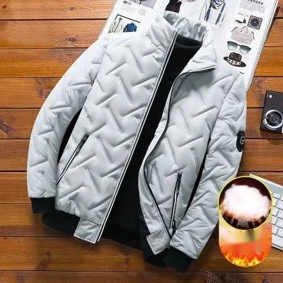 Men's Outerwear Autumn and Winter New Men's Cotton Jacket Trend Short Standing Collar Lightweight Down Cotton Jacket for Men_voghion.com