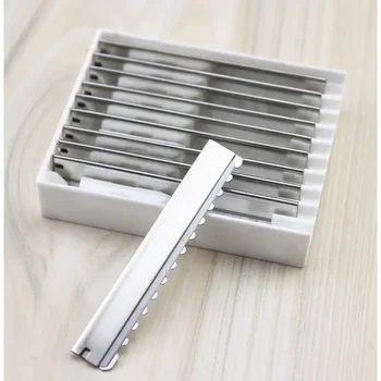 10/20pcs Coltello per capelli di sicurezza Lame di rasoio Barbiere Parrucchiere in acciaio inossidabile Trimmer Diradamento Lama da taglio Lama da barba per salone 1