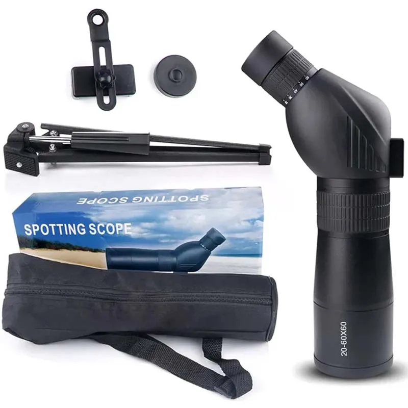 20-60X60 Powerful Monocular Zoom Telescope Bak4 Prism Waterproof Anti-Fog Camping Bird Watching Landscape potting Scope for Phon 3