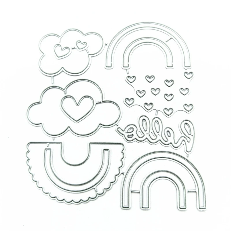 사랑 심장 무지개 엠보싱 나이프 DIY Scrapbooking M68E에 대한 금속 절단 다이 다이