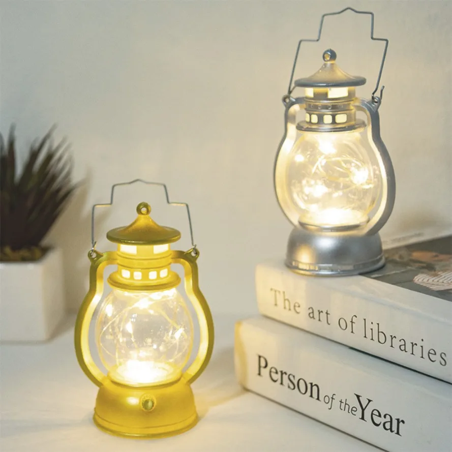 LED light decoration Christmas Halloween Retro Portable Lantern Vintage Electronic Candlestick Bar Atmosphere