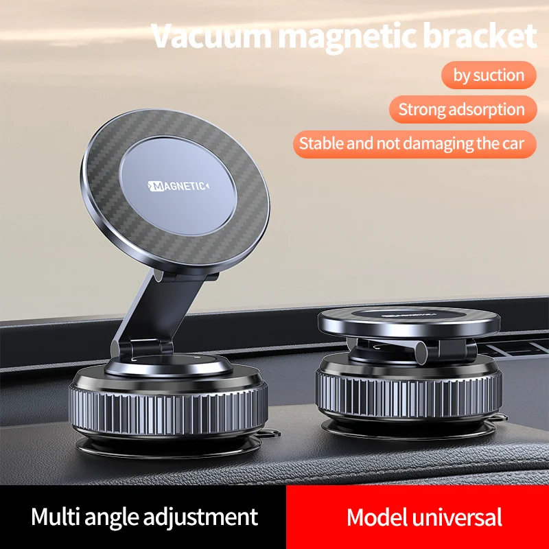 Vacuum Magnetic Bracket Foldable Dashboard/Glass/Desktop Phone Holder Stand For Magsafe iPhone 17~12 Pro Max Suction Cup Bracket