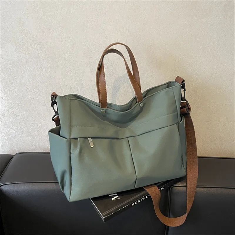 حقيبة يد واسعة من النايلون للنساء حقيبة يد أنيقة ع...