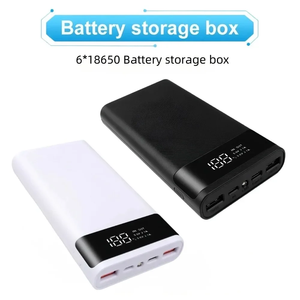 6*18650 Battery Holder Power Bank Battery Box Mobile Phone Charger DIY Shell Case Charging Storage Case For Smartphone