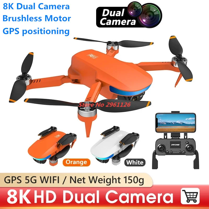

Professinal GPS Drone 8K Dual HD EIS Camera Optical Flow GPS Position Brushless Motor Folding Quadcopter RC Helicopter Toys Gift