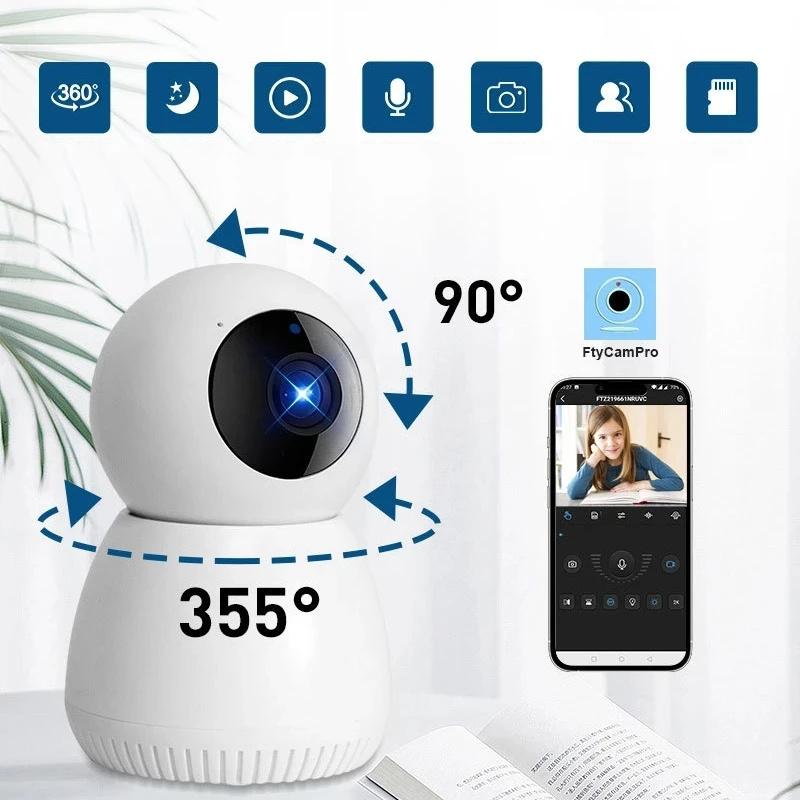 3MP Wifi Wireless IP Camera Security Protection Surveillance Cameras Baby Monitor Automatic Motion Tracking Two-way Audio