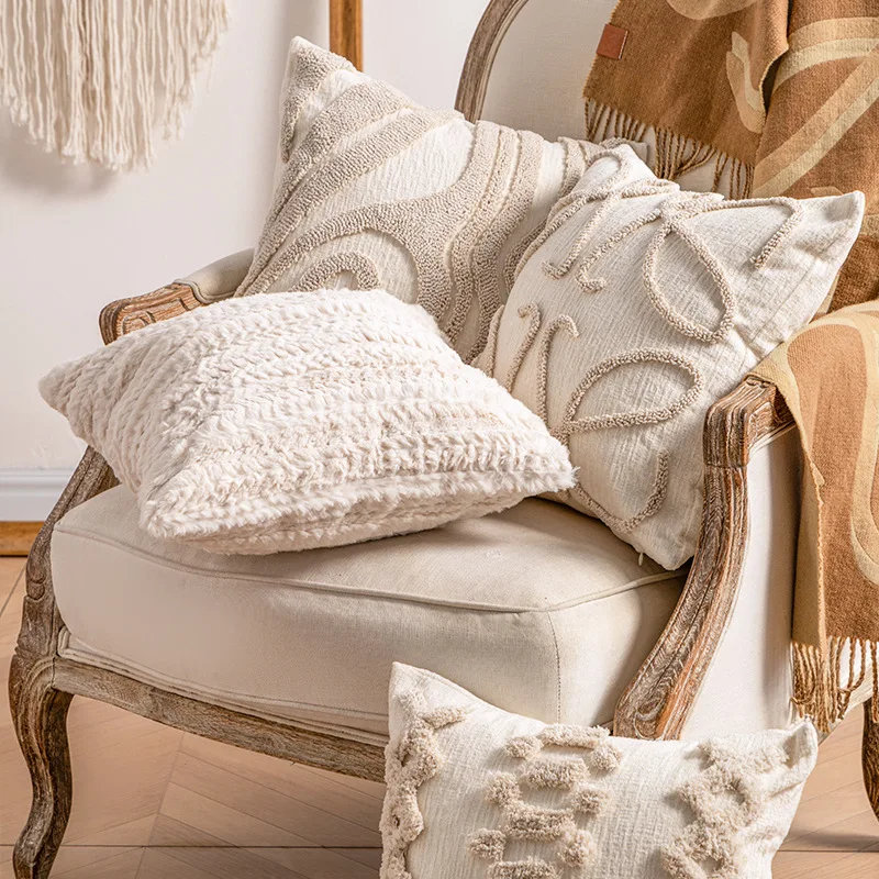 Bohemian Striped Pillow Case Beige Image 3