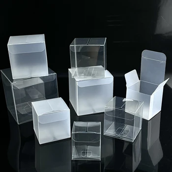사각형 투명 PVC 선물 포장 상자, DIY 플라스틱 PET 디스플레이 상자, 캔디 애플 컵케이크 상자, 웨딩 파티 선물