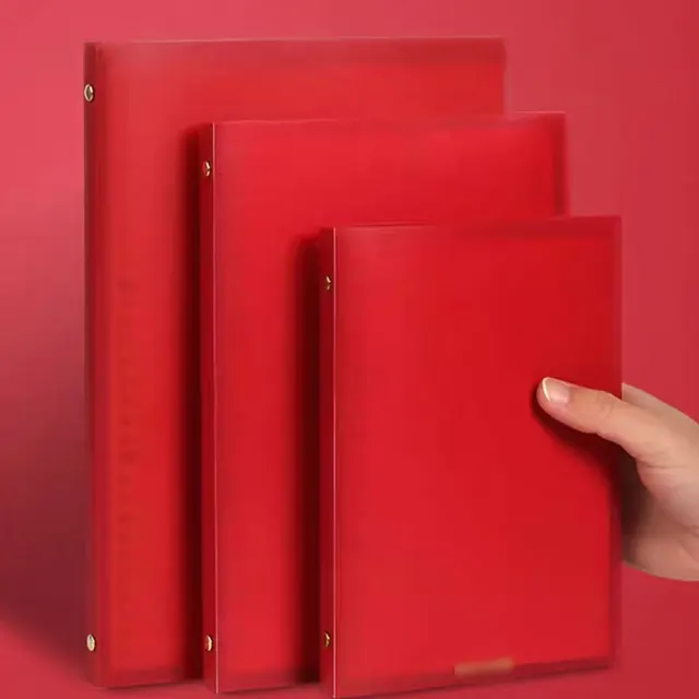 1 Piece Red A4 A5 B5 Loose-Leaf Folder Binder Binders Cover Planner File Notebook Shell Paper Cover School Office Stationery 1