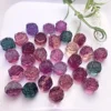 1pc Natural Crystals Fluorite Stone Carved Mini Flower Roses Quartz Healing Reiki Collectible Figurine Gift Home Deco 5