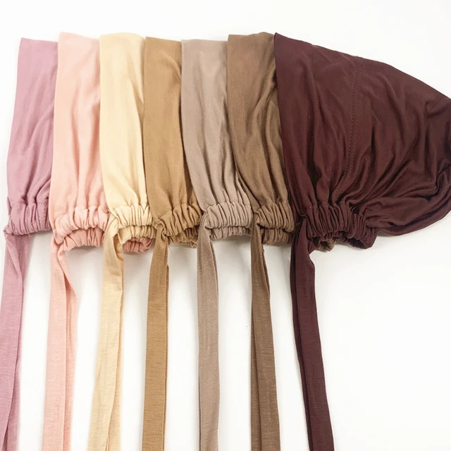 106572-634c1b.jpg 82 couleurs cravate dos sous-embouts mode femmes intérieur Hijab casquette musulmane Bonnet plaine islamique coton Spandex Jersey DEW sous-écharpe