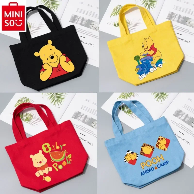 

MINISO Disney брезентовый мультфильм Винни Медведь напечатанный Косметичка женская милая и свежая Портативная сумка для хранения