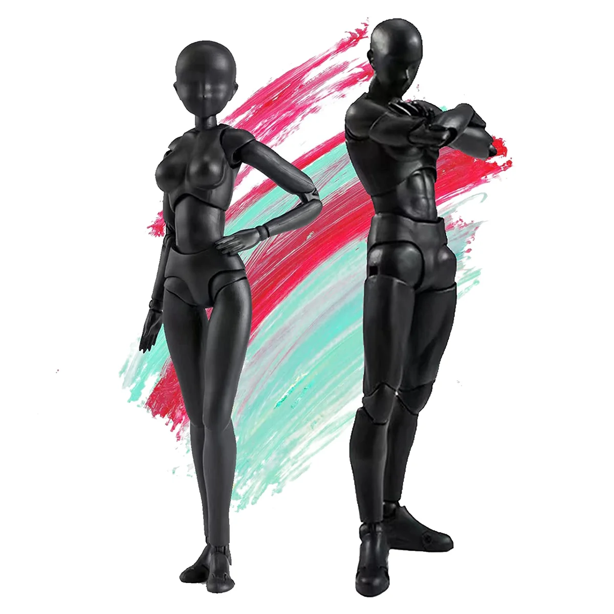 Action Figures PVC Model with Box Drawing Figure Models for  Artists(Female+Male,Black) - AliExpress