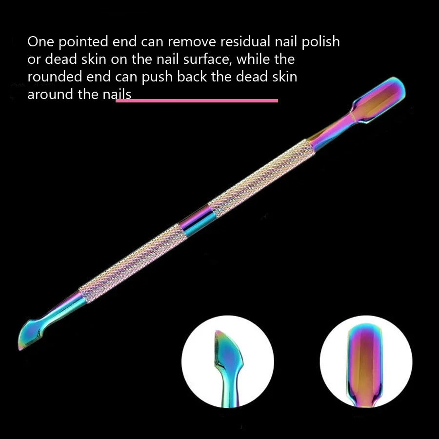 Cuticle Pusher 2-Ways Stainless Steel For Pedicure Manicure Nail Care Cleaner Tool