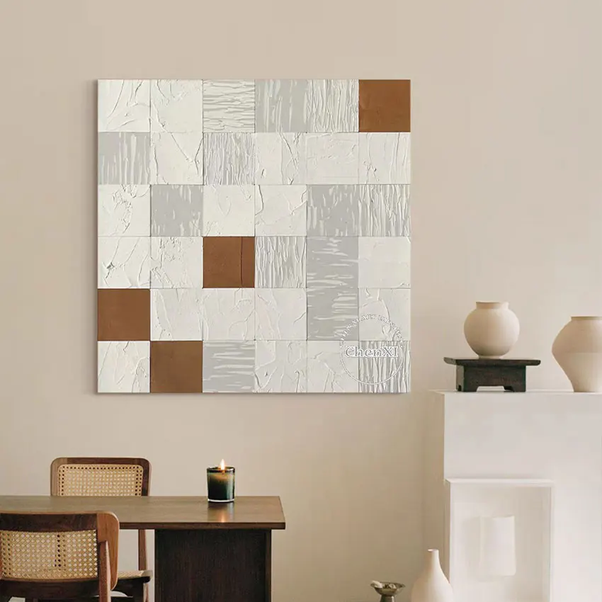 

Office Room Decorative Item Simple Gray Abstract Unframed Oil Painting Art Large Size Canvas Artwork For Hotel Showpieces