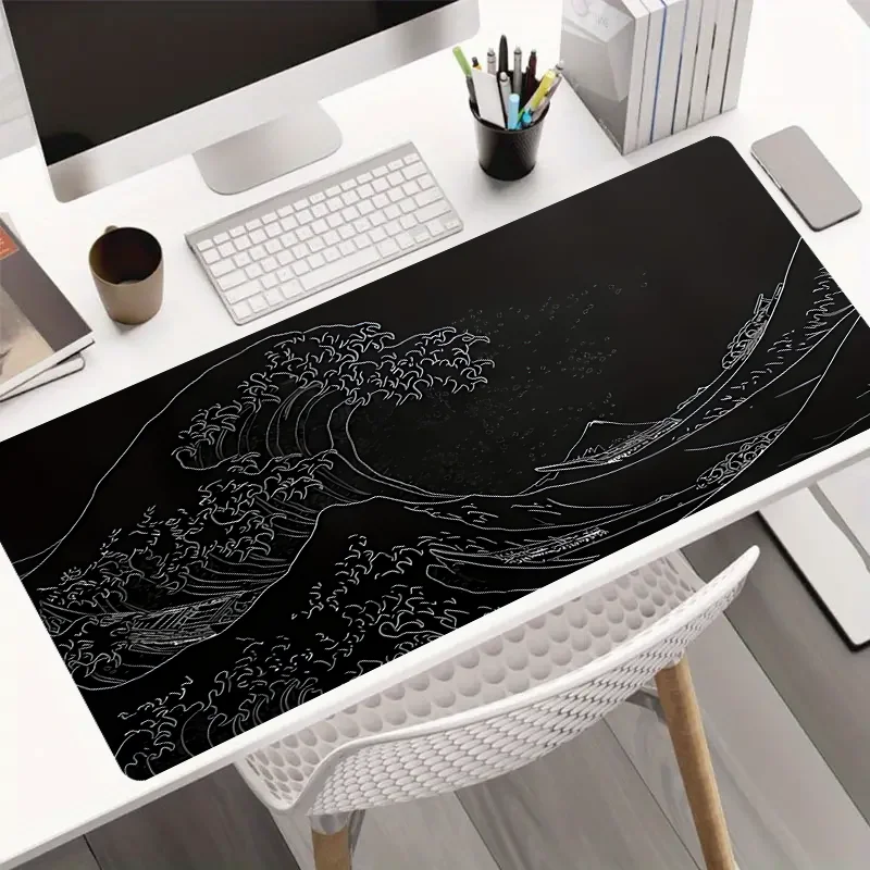 Black Sea Gaming mousepad, 2mm non-slip rubber base, 31.49 x 11.81 inches, extended gaming mousepad, designed for gamers office 5