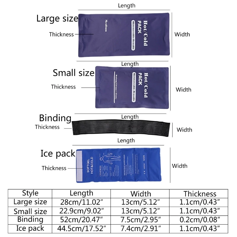 Ice Pack for Injuries Reusable Hot and Cold Gel Pack Shoulder Knee Back Ankle Arm Discomfort Sport Therapy Recovery