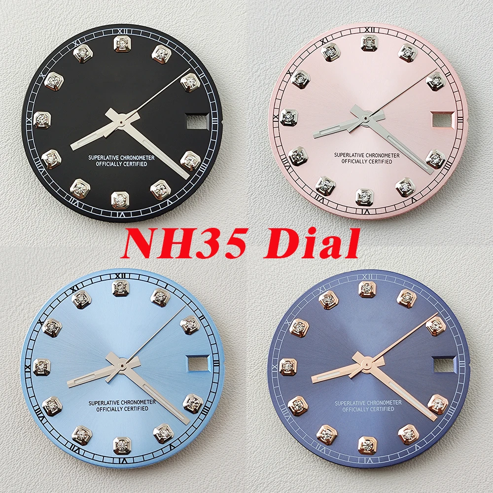 

NH35 dial 28.5mm with diamond Dial nh35 Watch Dial Modified Dial for NH35/NH36 Automatic Movement Watch accessories