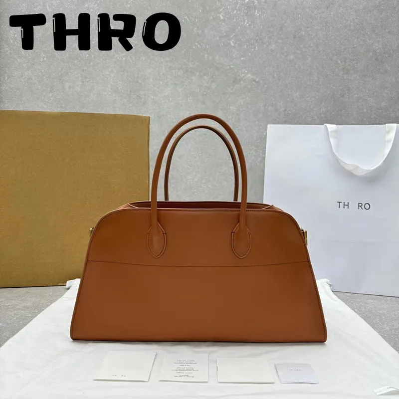 TH RO 2024 Women's Genuine Leather Material Silver Hardware Accessories Large Capacity Top Quality Handbag
