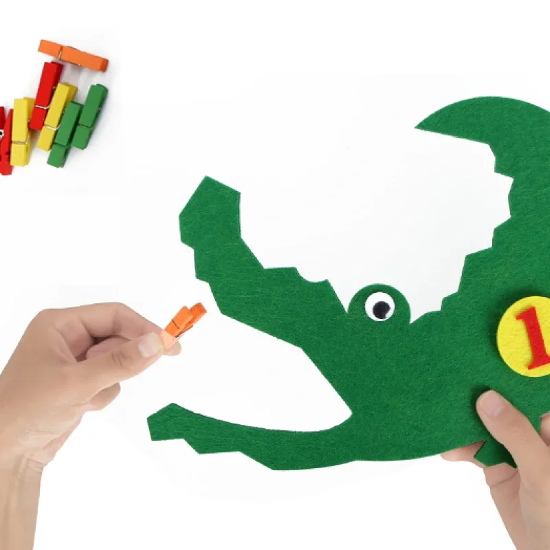 Handmade Felt Crocodile Clip Tooth Extraction Numbers 1-10 For Kids Learning Child Early Teaching Non Woven Package DIY Toys