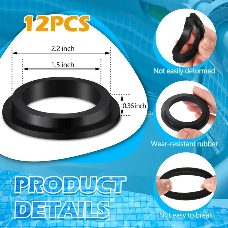 12 Pcs 11412 Pool L Shape O Ring Pool Filter Replacement Parts Pool Pump Gasket For Intex Sand Filter Pump Motor 6