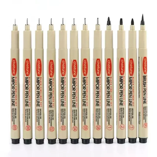 Art Manga Outlining Pen Pigment Liner Micron Pen Marker set Hook Line Needle Pen for Sketch Soft Brush Stationery Art Supplies - Image 6