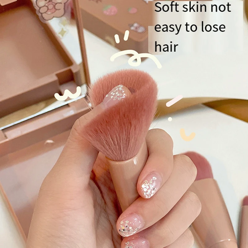 Mini 5 Makeup Brushes Multifunctional Makeup Brush With Mirror Powder Brush Eye Shadow Brush Blending Brush-A021 4
