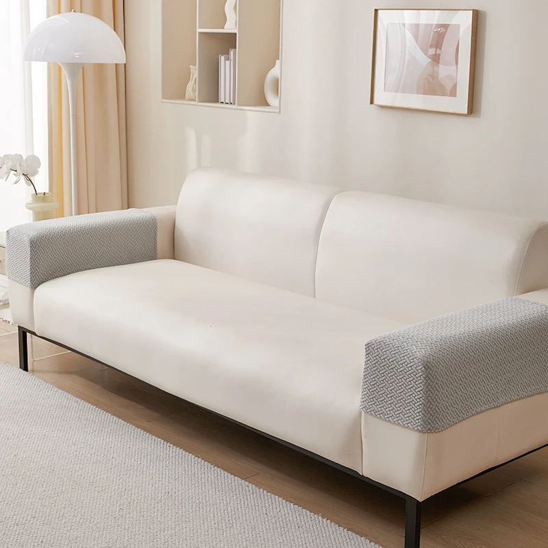 2pcs/setElastic sofa cover for pet friendly all season universal sofa cover, simple modern style anti slip sofa gloves 5