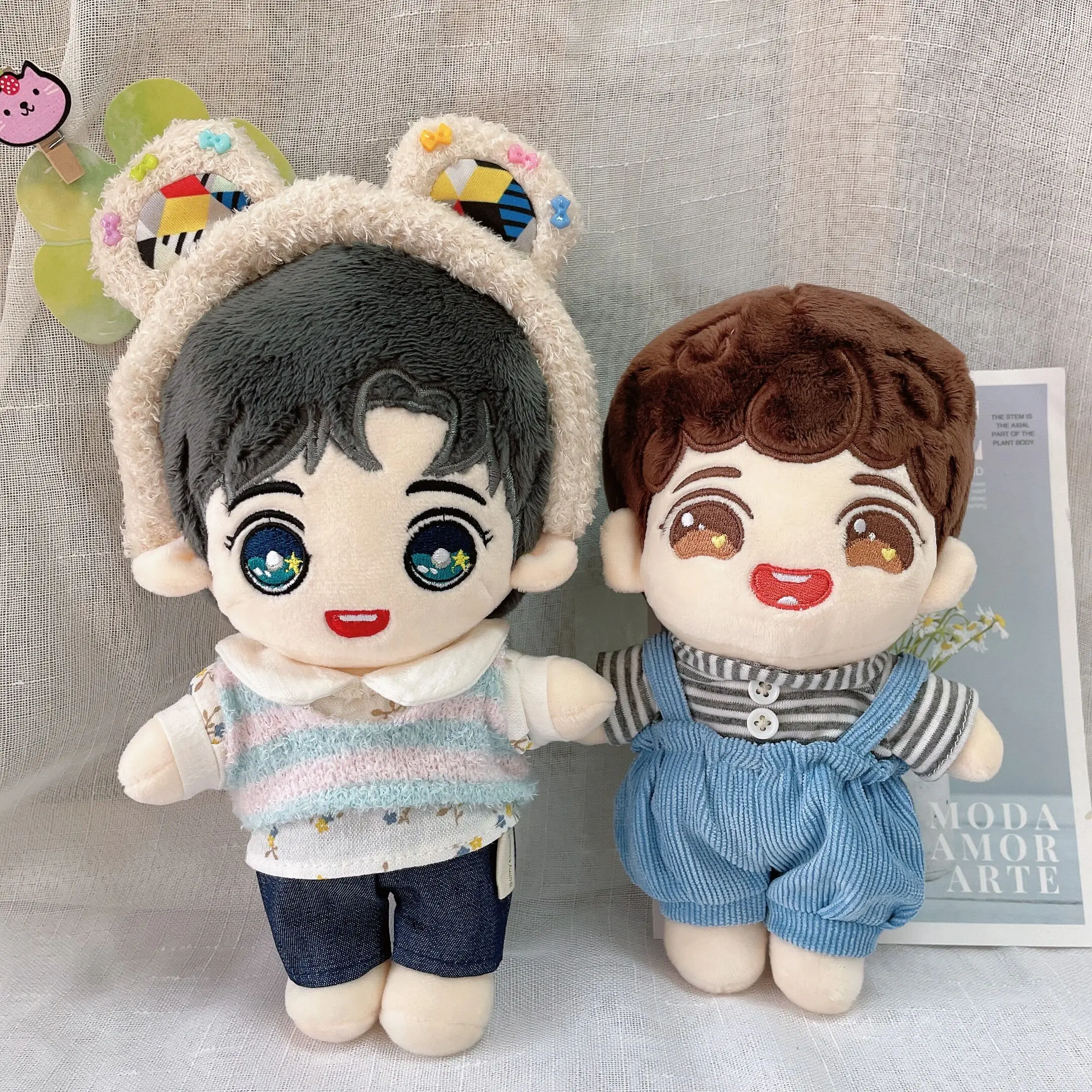 Doll Clothes for 20cm Idol Dolls Accessories Plush Doll's Clothing Sweater Cardigan Stuffed Toy Outfit for Star Cotton Dolls 4