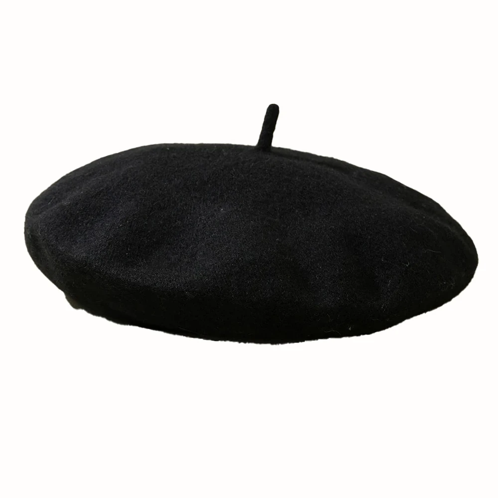 Korean Fashion Woolen Painter Hat Japanese Solid Color Beret for Women Autumn and Winter women berets