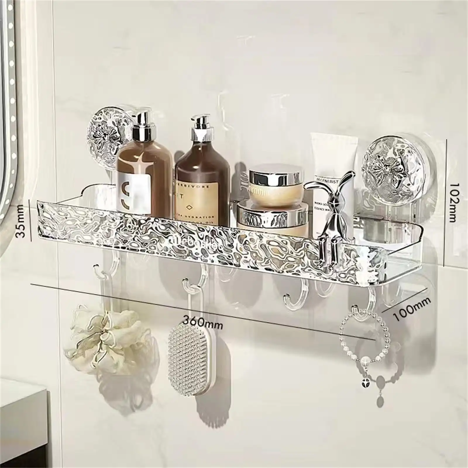 Shower Room Suction Cup Bathroom Storage Shelf Basket Home Storage Organizer Shelf Decorative Easy Install Dropshipping 3