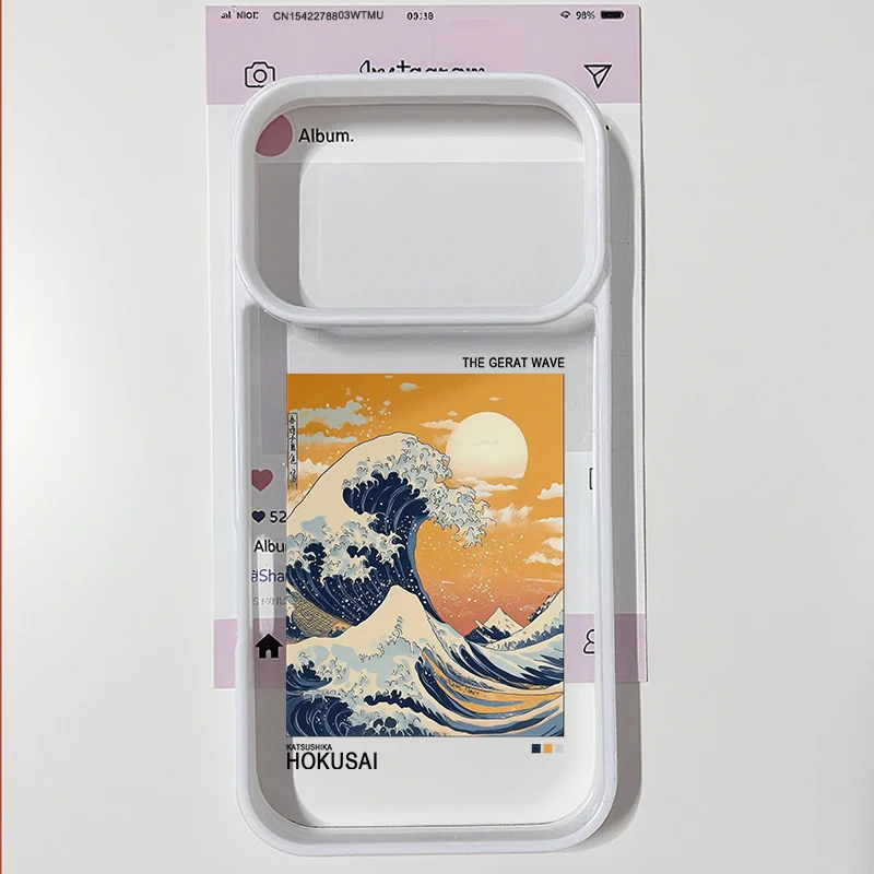 Japan Anime Fuji Mountain & Great Wave Clear Hard Phone Case Cover