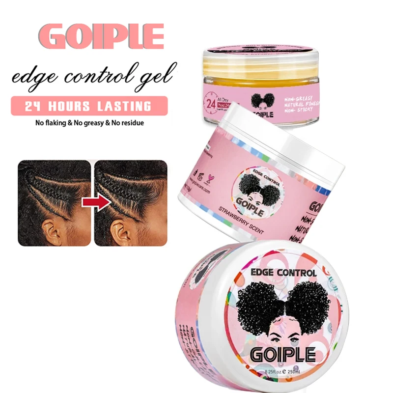 250g Edge Gel Family Size 24 Hour Strong Hold Hair Styling Cream for Wig America Black Women No Flaking 4C Hair Edge Control Wax